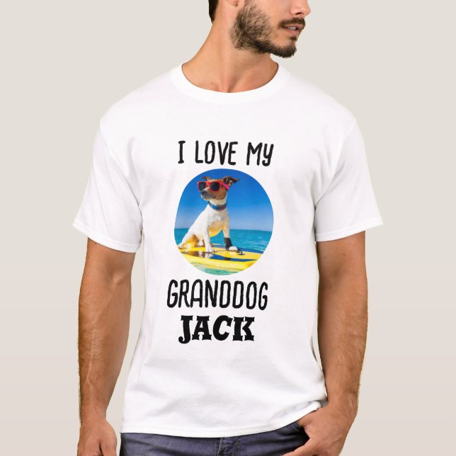 Ich Liebe mein GranDdog Personalisiertes Foto T-Shirt (Vorderseite)
