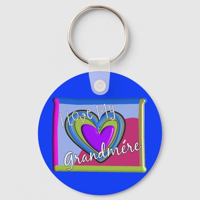 Ich Liebe mein Grandmere (FRANZÖSISCH) Schlüsselanhänger (Vorderseite)