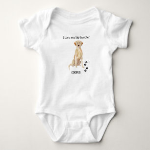Ich Liebe mein großer Bruder Hund Name Gelbe Labra Baby Strampler
