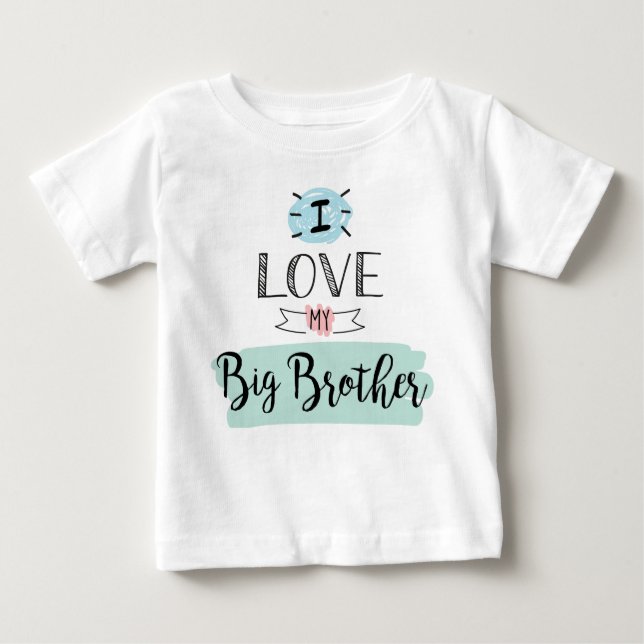 Ich Liebe mein großer Bruder Niedlich Baby T-shirt (Vorderseite)