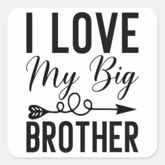 Ich Liebe mein großer Bruder Quadratischer Aufkleber
