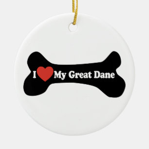 Ich Liebe mein großes Ding - Hundebone Keramikornament