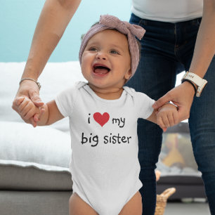 Ich Liebe mein großes Schwester Rotes Herz Baby Strampler