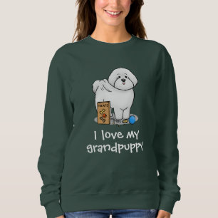 Ich Liebe mein Großhund Bichon Frise Dog Großmutte Sweatshirt