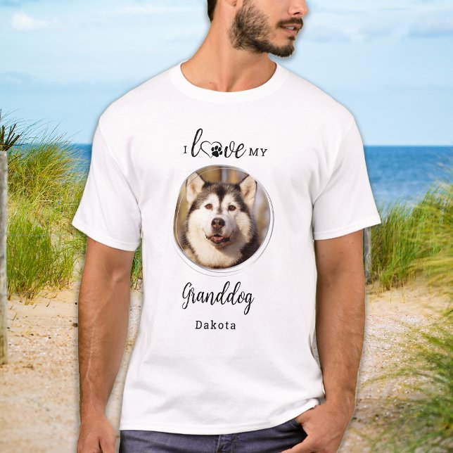 Ich Liebe mein Großhund Opa Personalisiertes Foto T-Shirt (Von Creator hochgeladen)