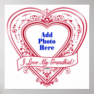 Ich Liebe mein Großkind! Foto Red Hearts Poster