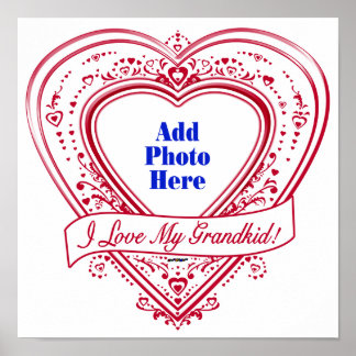 Ich Liebe mein Großkind! Foto Red Hearts Poster
