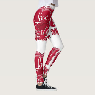 Ich Liebe mein Großkind Red Hearts Leggings
