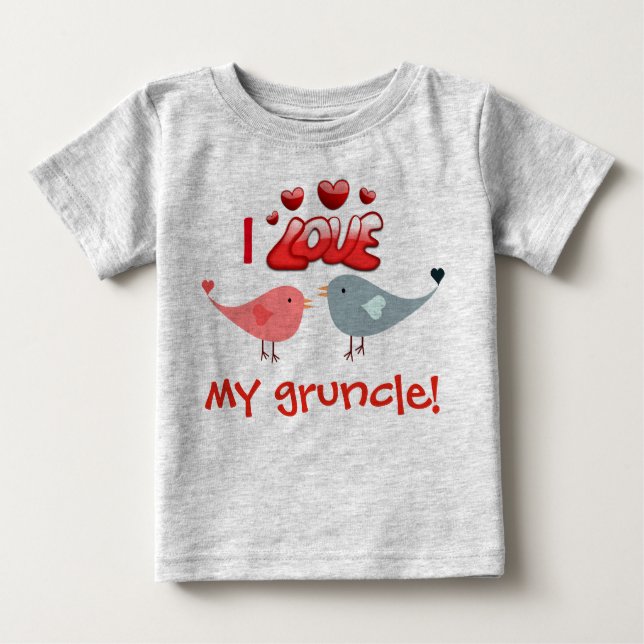 "Ich Liebe mein gruncle!"  mit Lovebirds Baby T-shirt (Vorderseite)