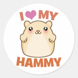 Ich Liebe mein Hammy Runder Aufkleber