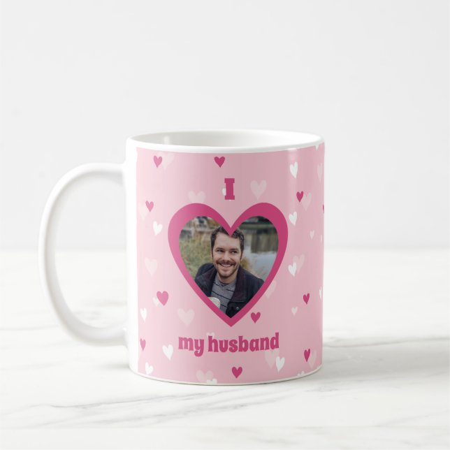 Ich Liebe mein Handband Custom Foto Herz Valentine Kaffeetasse (Links)