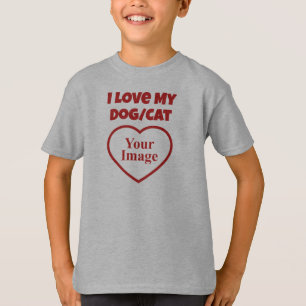 Ich liebe mein Haustier/Hund/Katze Foto T-Shirt