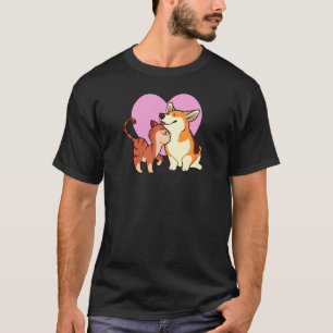 Ich Liebe mein Haustier Katze und Hund T-Shirt