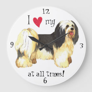 Ich Liebe mein Havanese Große Wanduhr