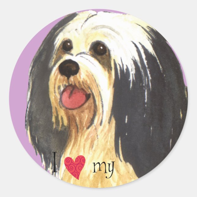 Ich Liebe mein Havanese Runder Aufkleber (Vorderseite)