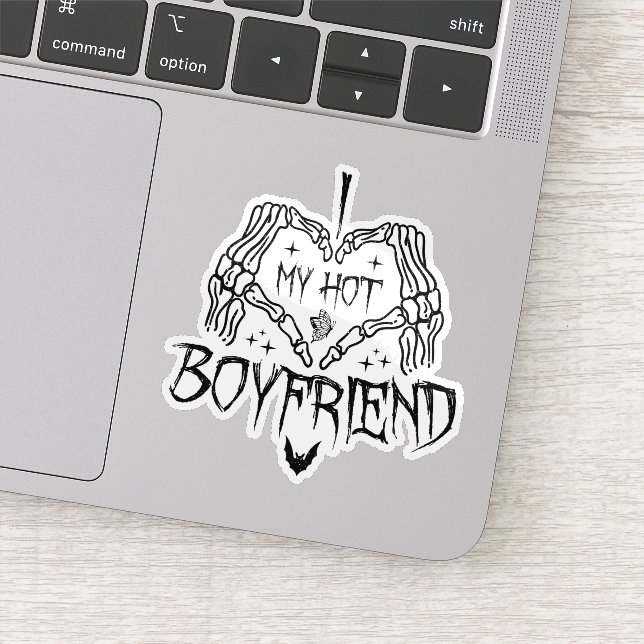 Ich Liebe mein heißer Freund Halloween Skeleton Fu Aufkleber (Detail)