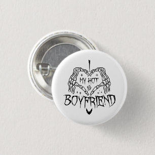 Ich Liebe mein heißer Freund Halloween Skeleton Fu Button
