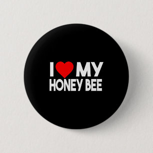 Ich liebe mein Honey Bee Shirt, Lustiges Tierpaar Button