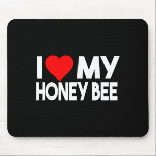 Ich liebe mein Honey Bee Shirt, lustiges Tierpaar  Mousepad