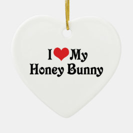 Ich Liebe mein Honey Bunny Keramikornament