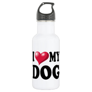 Ich Liebe mein Hund Edelstahlflasche
