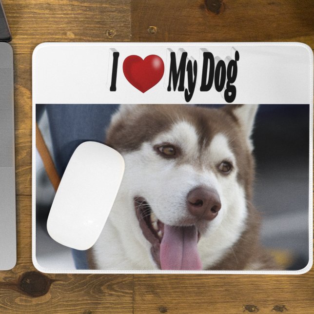 Ich Liebe mein Hund Foto Mousepad (Von Creator hochgeladen)