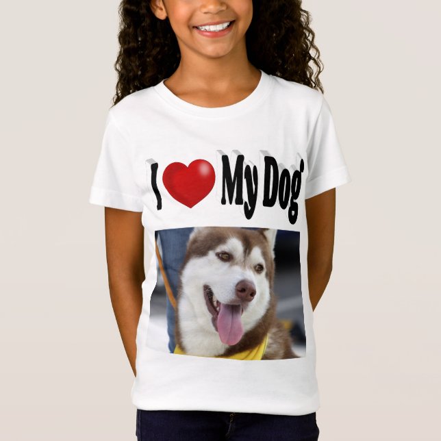 Ich Liebe mein Hund Foto T-Shirt (Vorderseite)