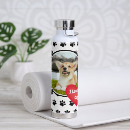 Ich Liebe mein Hund Foto Wasser Flasche