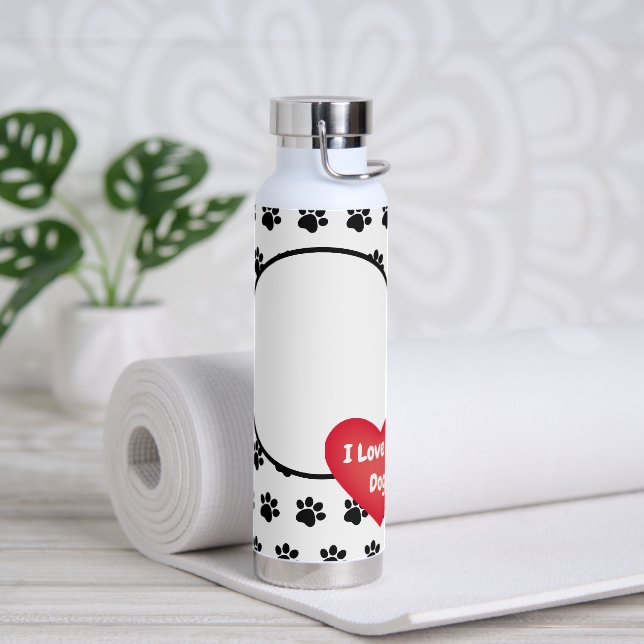 Ich Liebe mein Hund Foto Wasser Flasche (Yoga)