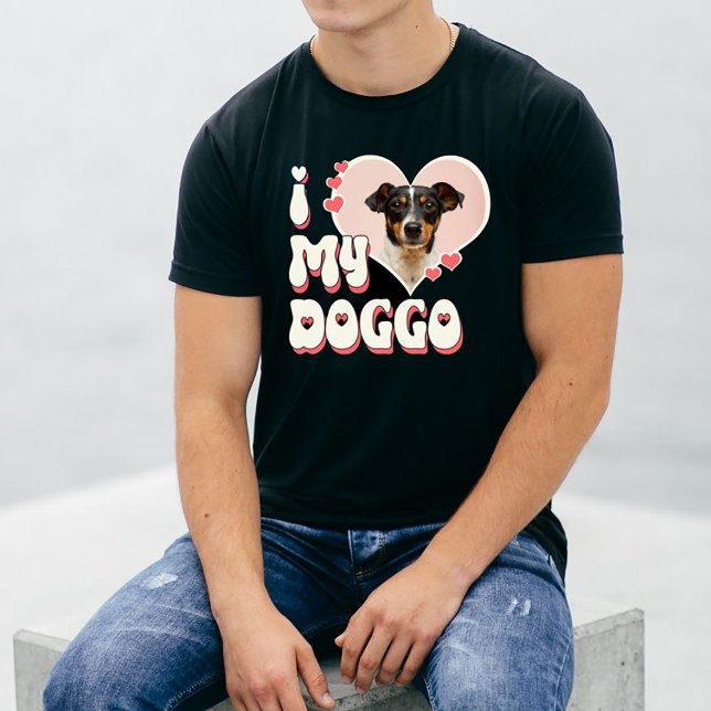 Ich Liebe mein Hund Herz Foto T-Shirt (Von Creator hochgeladen)