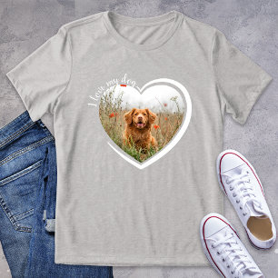 Ich liebe mein Hund Herz Foto T-Shirt Tri-Blend Shirt