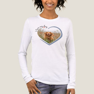 Ich liebe mein Hund Herz Foto T-Shirt Tri-Blend Shirt