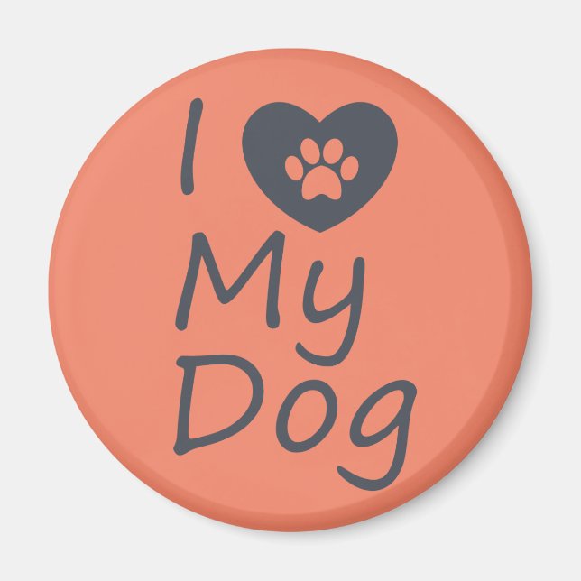 Ich Liebe mein Hund | Hund Lover Magnet (Vorne)