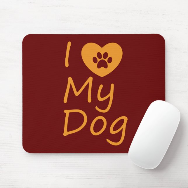 Ich Liebe mein Hund | Hund Lover Mousepad (Mit Mouse)