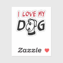 Ich Liebe Mein Hund mit Hundeillustrierung Aufkleber