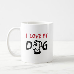 Ich Liebe Mein Hund mit Hundeillustrierung Kaffeetasse
