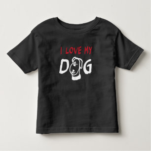 Ich Liebe Mein Hund mit Hundeillustrierung Kleinki Kleinkind T-shirt