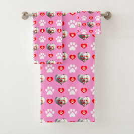 Ich Liebe mein Hund Muster für benutzerdefinierte Badhandtuch Set