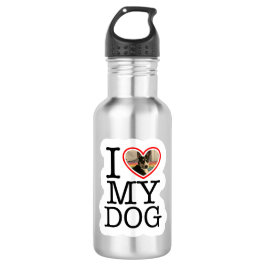 Ich Liebe mein Hund Personalisiert Edelstahlflasche