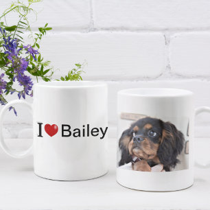 Ich Liebe Mein Hund personalisiertes Foto Kaffeetasse