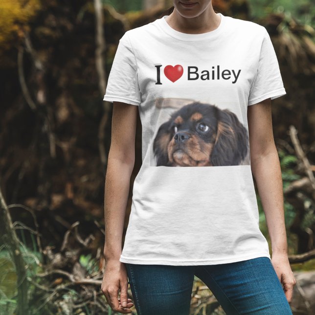 Ich Liebe Mein Hund personalisiertes Foto T-Shirt (Von Creator hochgeladen)