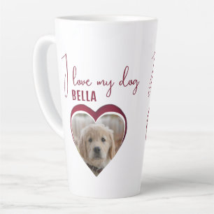 Ich Liebe mein Hund Red Heart Foto Pet Name Milchtasse