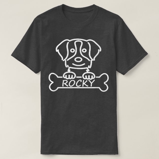 ICH LIEBE MEIN HUND ROCKY NIEDLICH PUPPY TEE SHIRT (Design vorne)