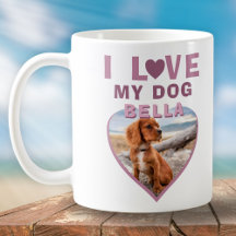 Ich Liebe mein Hund rosa Herz Foto Hund Name