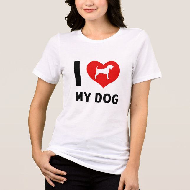 Ich Liebe Mein Hund T - Shirt (Vorderseite)