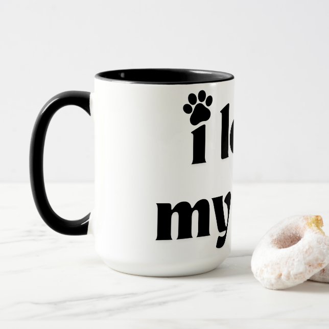Ich Liebe mein Hund Tasse (Mit Donut)