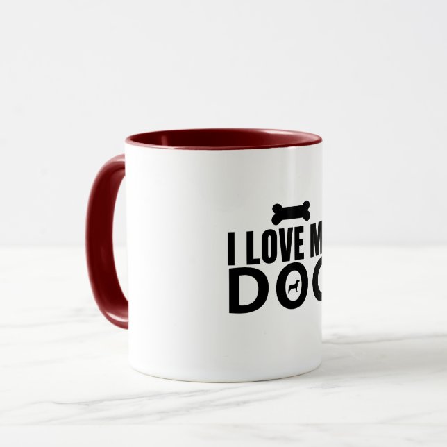 Ich Liebe mein Hund Tasse (Vorderseite Links)