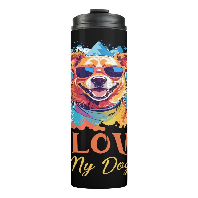 Ich Liebe mein Hund Thermosbecher (Vorderseite)