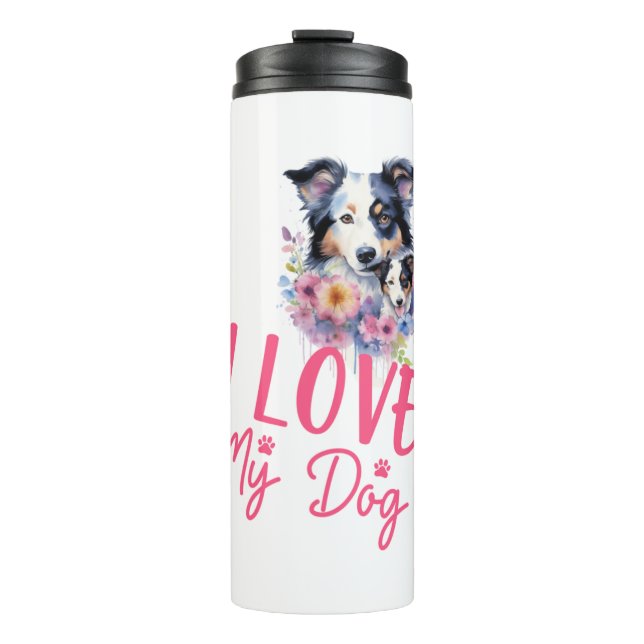 Ich Liebe mein Hund Thermosbecher (Vorderseite)