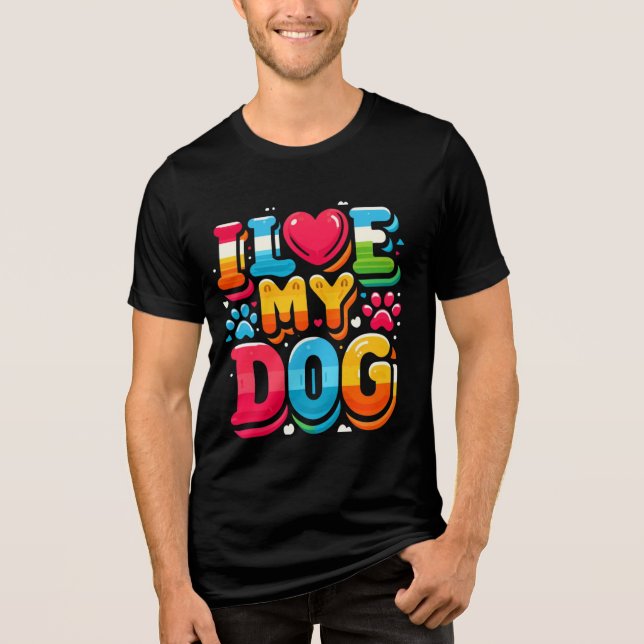 Ich Liebe mein Hund Tri-Blend Shirt (Vorderseite)